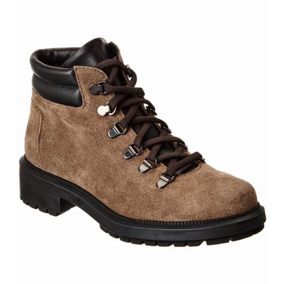 AQUATALIA LACE UP Taupe Black Suede Leather Ankle Boots Women’s Size 7.5M